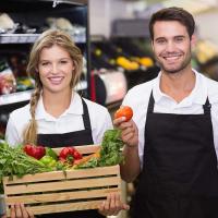 2 piezas de delantales de cocina para hombres y mujeres, delantal para el hogar portaherramientas delantales con 2 bolsillos para barbacoa, jardinero delantal adultos ajustable para jardinería - details 1