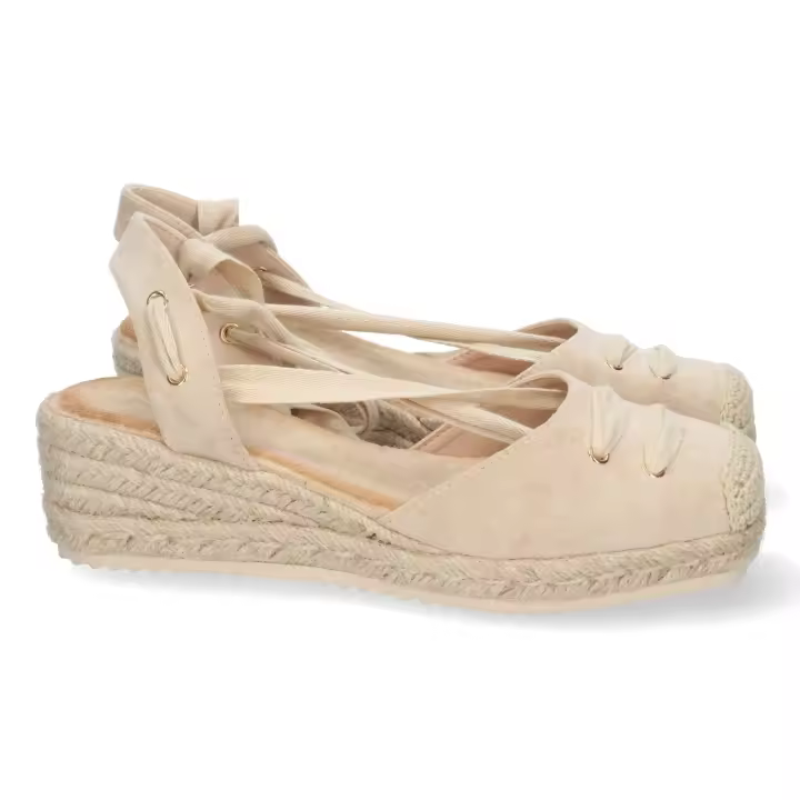 PuntoSalao Sandalias de cuña baja mujer color beige - 1
