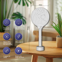 AYA MARKT Raqueta Matamoscas Eléctrica 2 en 1,Mata Mosquitos Eléctrico USB Recargable,Luz UV,3Capas de Red,con Soporte,para Casa,Jardín,Camping,Oficina,Restaurante... - details 0