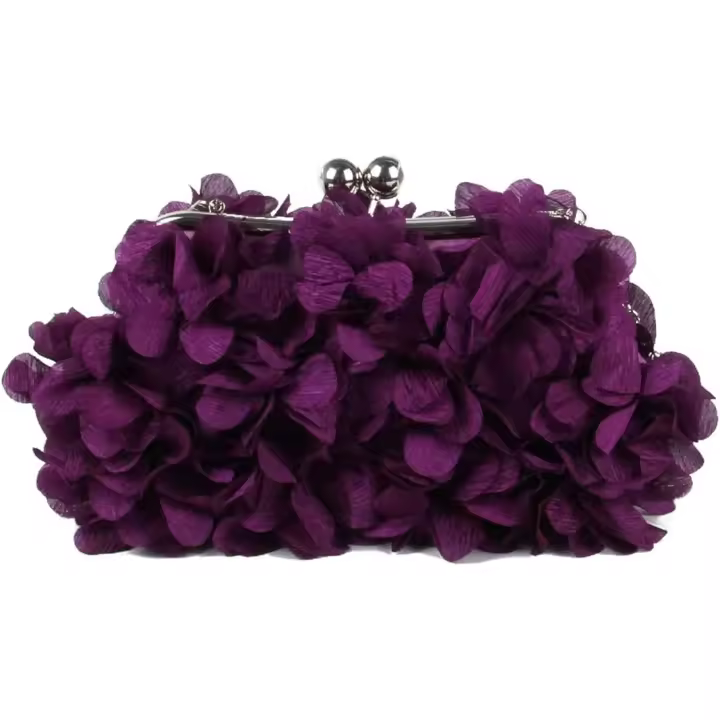 Bolso de Mano de Noche para Mujer Bolso de Flores con Cadena para Fiesta de Boda para Mujer, Monedero - 1