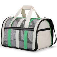 Los gatos salen nueva bolsa portátil para gatos, bolsa portátil para mascotas, bolsa plegable de poliéster suave para gatos, azul neblina y gris - 48*27*27cm - details 2