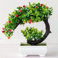 Planta Artificial De Bonsái En Vaso Flores Falsas Ornamento De Mesa Material Plástico Estilo De Planta Bonsái - details 12