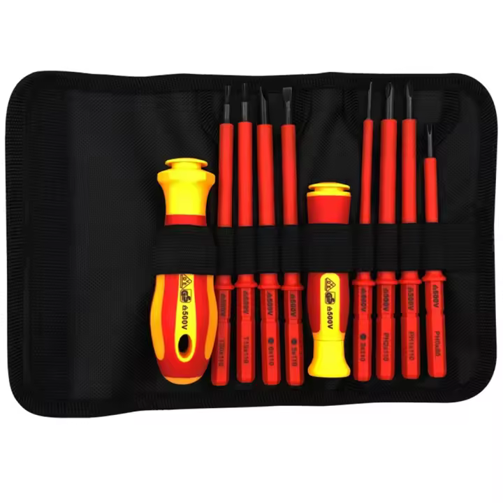 Juego De Destornilladores Aislados VDE Interchangeable Con Estuche Magnético 500V Para Electricistas Uso Doméstico Y Profesional 10 Piezas - 1