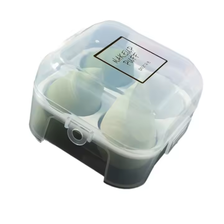 Juego de 4 esponjas de maquillaje en forma de huevo, ultrasuaves y absorbentes, para uso seco y húmedo, no absorben la caca, paquete Ca - 1