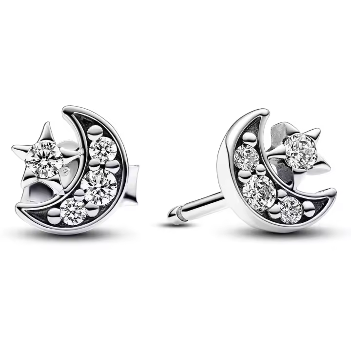 Pendientes de mujer con luna y estrella - 1