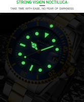 Reloj Mecánico Para Hombre Wlisth Con Calendario Y Vidrio Magnífico Verde Agua Fantasma Acero Inoxidable Resistente Al Agua - details 7