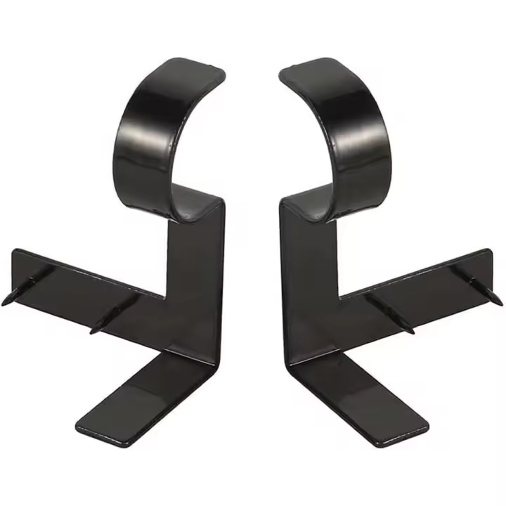 Soporte Cortina 2 Pcs para Barras de 1 Pulgada - Sin Taladro - Negro - 1