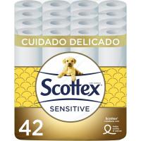 Scottex Papel Higiénico Sensitive 42 rollos con 3 capas cuidado delicado gracias al toque de leche de almendras - details 0