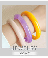Juego De 3 Pulseras De Resina Acrílica Vintage Para Mujer Joyería Coreana Cuff Con Encantos Diseñador Redondo Regalos Nuevos - details 0