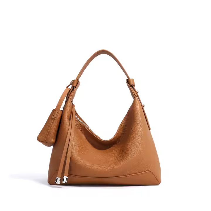 Bolso De Hombro Para Mujer De Cuero Genuino Diseñador Lujo Cowhide Nueva 2025 Bolso Cruzado De Underarm Bolso Baguette Zipper Versátil - 1
