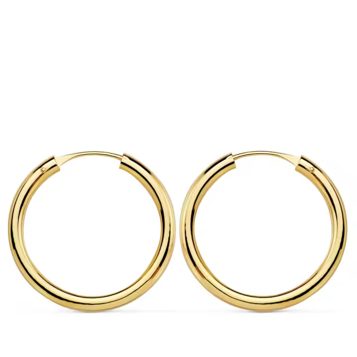 FALOMIR - Aros de oro de 18k Medianos PM-18749 - se entrega con estuche y marca de contraste oficial - 1