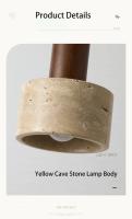 Lámpara Colgante De Piedra Amarilla Para Restaurante Decoración De Mesa De Comedor Y Barra De Isla Moderno Estilo Wabi Sabi - details 11