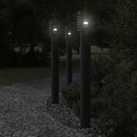 vidaXL Lámparas de suelo exterior con enchufe 3 uds acero inox 110 cm Color Plateado,  Negro, y mas - details 1
