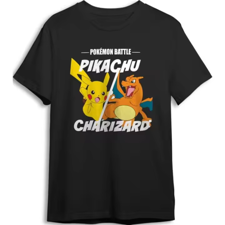 CAMISETA POKEMON BATTLE NEGRO INFANTIL - 1
