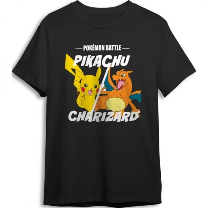 CAMISETA POKEMON BATTLE NEGRO INFANTIL - 1
