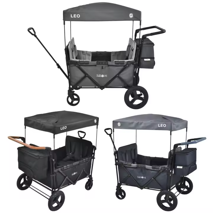 FableKids Carro de Mano Plegable con Techo | Gris Fósil - 1