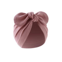 Gorro De Algodón Para Bebés Recién Nacidos Niñas Y Niños Con Lazos Turbante Estilo Bonnet Solido Ajustable Para Bebés De 0 a 24 Meses - details 6