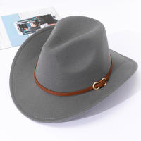 Sombrero De Paja Suave Británico Para Hombres Y Mujeres Sombrero De Jazz De Cuero Genuino Estilo Cowboy Occidental Con Borde Plano - details 12