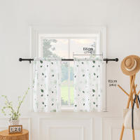 Cortinas De Cocina Pequeñas Con Serie De Flores 140*46CM (1 Pieza) 68*60CM (2 Piezas) 60*91CM (2 Piezas) Translúcidas Y De Poliéster 100% - details 0
