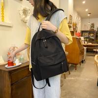 Mochila De Nylon Impermeable Para Mujer 2022 Color Sólido Bolsa Escolar Para Adolescentes Viaje Mochila De Hombro Con Capa De Computadora Suave - details 6