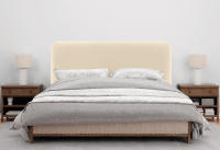 DHOME Cabecero Tapizado Liso Redondeado Polipiel con Patas para Pared Acústicos Cabeceros Absorbentes Cabezal Cama Dormitorio - details 4