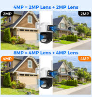 Cámara De Seguridad IP Hiseeu Wifi Con Lente Dual 4X Zoom Digital AI Detecta Humanos ONVIF Pantalla Completa 4K 8MP Exterior PTZ - details 1