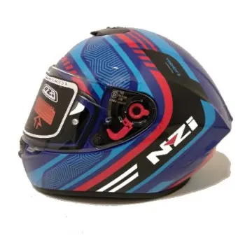 CASCO INTEGRAL NZI TRENDY 2 CONNECTED DARK  AZUL ROJO - 1