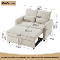 Doble Función Sofa-Cama | Diseño Desplegable Extrable | Respaldo Ajustable en 3 NIVeles | Tejidos Transpirables de Algodón y Lino | Estilo Moderno y sencillo - details 5