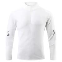 Camiseta Deportiva Para Hombres 2024 Con Cierre Y Cuello Redondo Manga Larga Transpirable Para Entrenamiento Y Baloncesto Ropa De Exterior - details 8