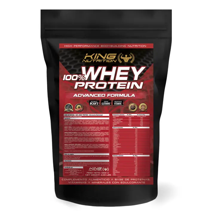 100% Whey Protein 1Kg King Nutrition Proteina Concentrada - 1