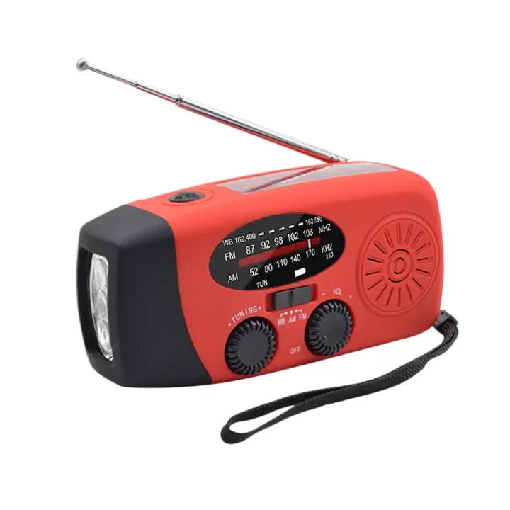 Radio meteorológica con cargador solar y batería de 1200 mAh AM/FM/NOAA Power Bank para emergencias - 1