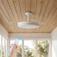 Ventilador de Techo con Luz LED 72W – Motor DC Silencioso – Aspas Retráctiles – 6 Velocidades, Luz Cálida, Día y Fría (3000K-4000K-6000K) – Temporizador – Ø102 cm, Mando Incluido [Clase de eficiencia energética E] - details 0