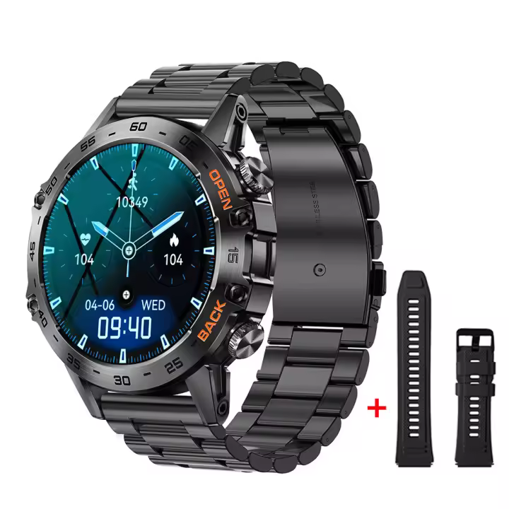 Reloj inteligente para helbres con Llamada y Ayudante de Voz, with Monitor de frecuencia cardíaca, Sueño, oxímetro, pulsera de P - 1