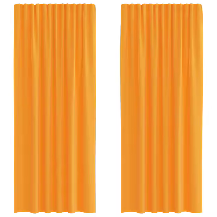 vidaXL Cortinas de gasa con bolsillos para varillas 2 uds. naranja - 1
