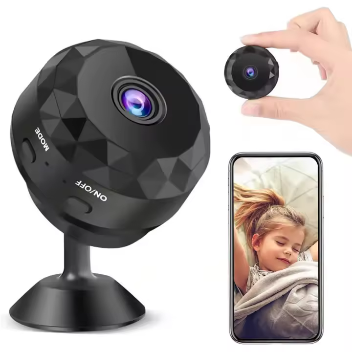 Mini cámara, 1080P HD inalámbrica mini cámara WiFi, cámara de seguridad para el hogar, cámara para perros con visión nocturna, detección de movimiento, pequeña cámara de seguridad para el hogar interior/exterior - 1