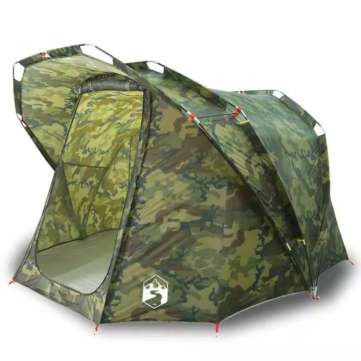 vidaXL Tienda de pesca para 4 personas impermeable camuflaje - 1
