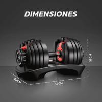 JUPPLIES Mancuerna Ajustable 24 kg 15 en 1– Pesas Regulables de 2,5 a 24 kg con Diseño Compacto Todo en Uno - details 3