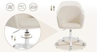 Silla Ergonómica Escritorio, Silla Oficina Giratoria con Ruedas, Respaldo Ancho, Asiento Amplio, Altura Ajustable, Terciopelo, Rosa - details 2