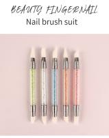 Set De 5 Brochas De Uñas Con Doble Cabeza Y Diseño De Flor De Silicona Herramienta De Escultura Y Embossing Para Arte De Uñas - details 7