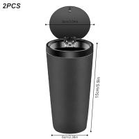 Mini bote de basura para vehículo con tapa: 2 botes de basura portátiles para automóvil de 800 ml, para automóvil - details 0