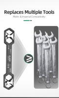 Llave De Hexágono Ajustable LAOA 14 En 1 De Aleación De Acero Doble Final Métrico-inch Para Reparación Y Mantenimiento - details 3