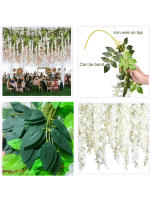 12pcs Guirnalda De Flores Artificiales De Wisteria Colgante Vinatera De Seda Para Decoración De Hogar Y Bodas Exterior - details 0