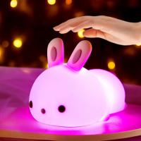 Luz táctil de Silicona Infantil para Mesita de Noche, Regulable y with Cambio de Color Automático-Activa or Cambia de Tono con Toque, Recargable Portátil - Luz Quitamiegos Lampara (LAM-002) - details 2