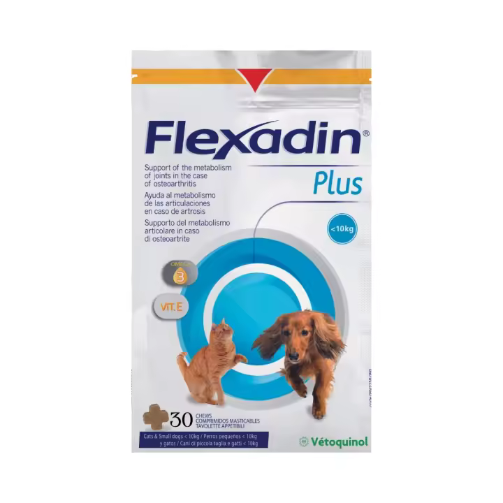 VETOQUINOL - Flexadin Plus - Alimento complementario en Snacks para Gatos y Perros de Raza Pequeña (Menos de 10 kg) - 1