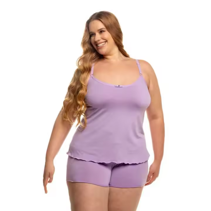 Brasi Baby Doll liso - Pijama brasileño mujer camisola camisones de mujer para dormir talla grande Adriana - 1