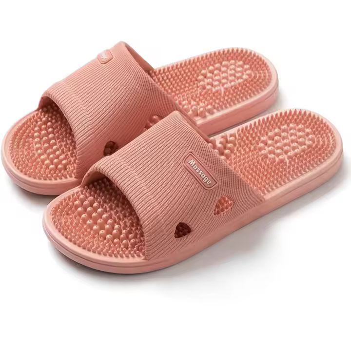 Mocasines De Masaje De Color Sólida Para Mujer Antideslizante Con Punta Abierta Sandalias Suaves Para Interior Estilo De Verano - 1