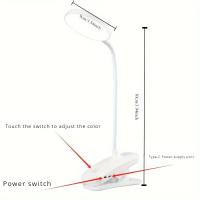 Lámpara De Escritorio LED Con 3 Colores Ajustables Protección Ocular Recargable USB Para Estudio Dormitorio Lámpara De Mesa De Noche - details 0