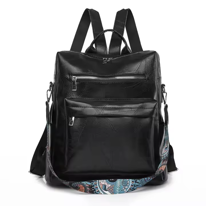 Mochila retro de cuero PU para Mujer, Bolso de Hombre antirobo, mochila de viaje de Ocio, Bolso para portátil de gran capacidad - 1