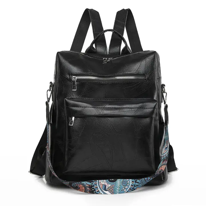 Mochila retro de cuero PU para Mujer, Bolso de Hombre antirobo, mochila de viaje de Ocio, Bolso para portátil de gran capacidad - 1