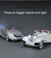 Modelo De Coche De Aleación De Zinc Vintage 1/24 Con Sonido Y Luz Juguete De Simulación Para Niños Colección De Regalo De Cumpleaños Tamaño Ajustable - details 6